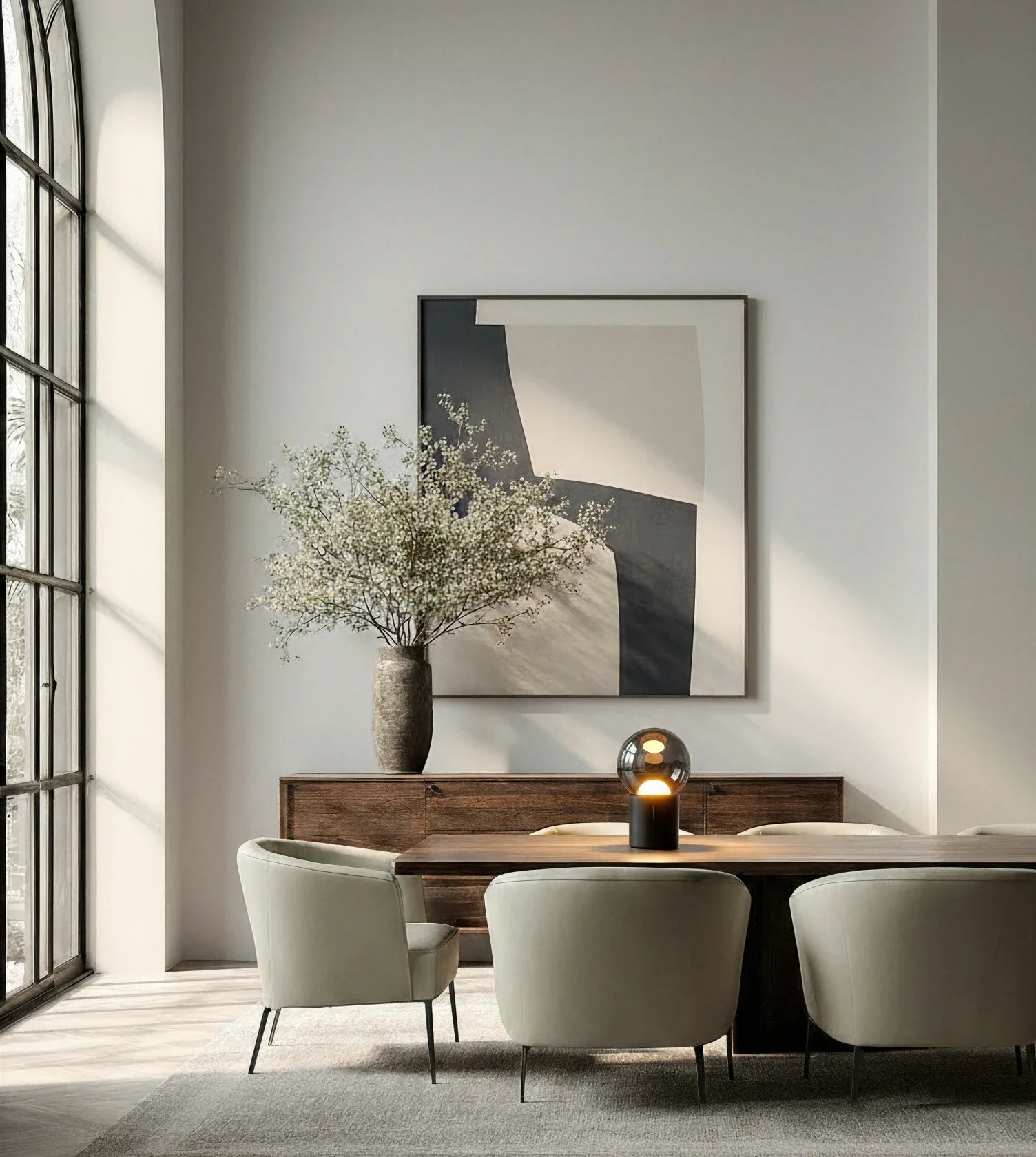 Draadloze Tafellamp LED Oplaadbaar Touch Dimbaar Glasdesign Zwart 20cm